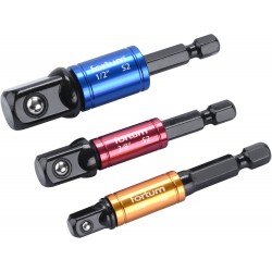 Adaptéry do vrtačky s otoč.úchytem 3ks, 1/4"-3/8"-1/2", S2