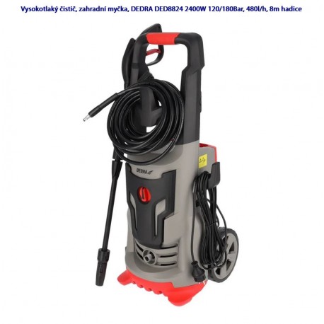 Vysokotlaký čistič, DEDRA DED8824 2400W 120/180Bar, 480l/h, 8m hadice