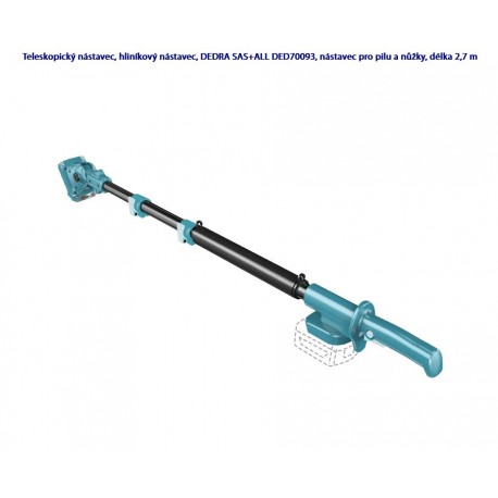 Teleskopický hliníkový nástavec, DEDRA SAS+ALL DED70093, nástavec pro pilu a nůžky, délka 2,7 m
