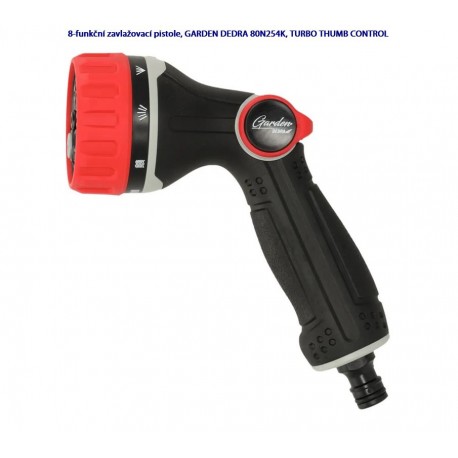 8-funkční zavlažovací pistole, GARDEN DEDRA 80N254K, TURBO THUMB CONTROL